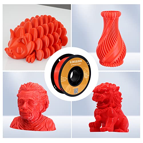 Image of Kingroon PLA 3D Printer Filament, Dimensional Accuracy + /- 0.02 mm, 1 kg Spool(2.2lbs), 1.75 mm,4kG Black+White+Red+Blue