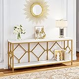 Tribesigns 2-Tier Mid-Century Modern Narrow Console Table for Entryway,70.86 Inches Extra Long Sofa Table Behind Couch,Accent Table with Storage for Small Spaces