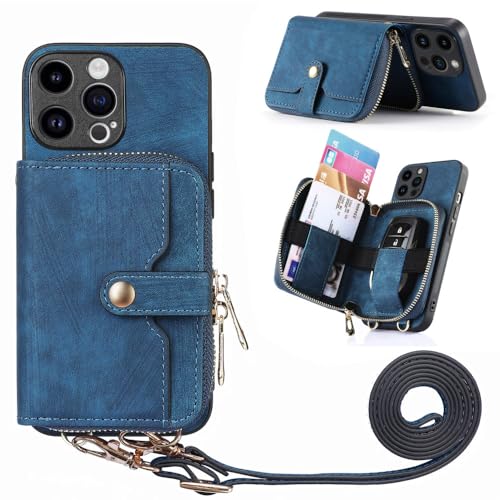 Étui à bandoulière iPhone 14 bleu parfait pour vos sorties et voyages citadins LVTFCO