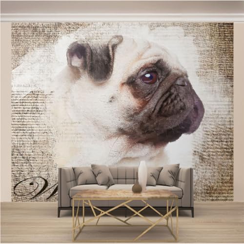 Fotomurales Decorativos Pared 3D Papel Tapiz Fotográfico Fleece No-Trenzado Art Mural De Pared Papel Pintado Moderna Sala Cuarto Salón Infantil Dormitorio XXXL 400cm x 280cm (Ancho x Alto) Perro Lindo