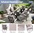 ALAULM 7-Piece Patio Dining Set,Outdoor Metal Dining Set with 6 Swivel Chairs & Rectangle Table with 1.5 Umbrella Hole, Patio Dining Table and Chairs for Backyard, Sand