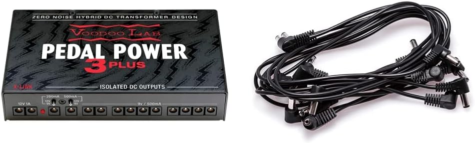 Voodoo Lab PedalPower 3 PLUS High Current 12-Output Isolated Power Supply PP3P and Voodoo Lab Pedal Power DC Cable 8-Pack PPPK-8