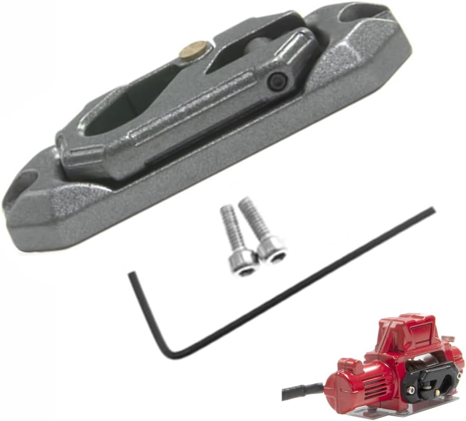 Aluminum Winch Control Mount Plate Metal Winch Hook Recovery Tool Suitable for 1/10 1/8 RC Crawler Car Axail SCX10 TRX4 (Titanium)