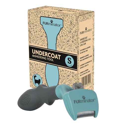 FURminator deShedding Tool S, Cepillo para Gatos pequeños de Pelo Largo para Eliminar el subpelo, Embalaje reciclable