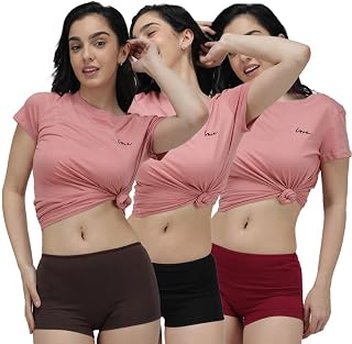 Amul Comfy Women Boy Shorts| Multi | Pack of 3|Combo(Colour May Vary) Price In India