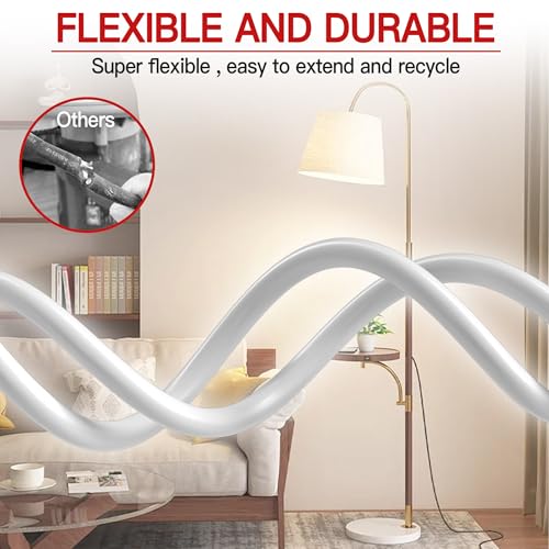 Image of 16 /3 Short Extension Cord 3 FT 2 Pack, White Extension Cord Flexible & Durable, Indoor 3 Prong Power Cable, Suitable for Home and Office, 13 Amp 1625 Watt 125VAC 16AWG, ETL Listed
