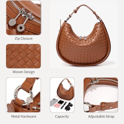 Leather Crescent Bag - Woven Tote & Hobo Handbags - Satchel Bag2