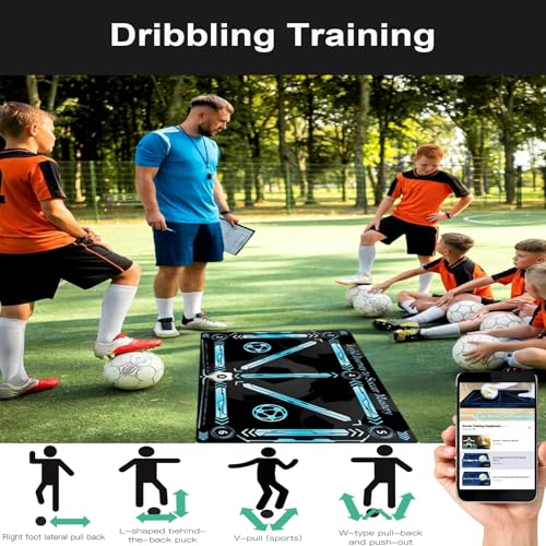 Football Training Equipment, Soccer Practice Aids with Football Training Mat, Resistance Bands, Ladder, Cones, Improve Agility, Footwork and Coordination - Image 3