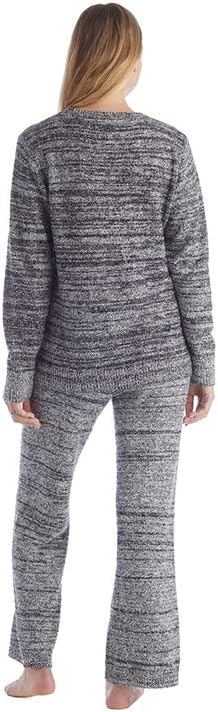 Softies Heathered Marshmallow Crew Neck Lounge Set for Women Ultra Soft Long Sleeve Top and Drawstring Pant - Image 3