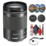 Canon EF-M 18-150mm f/3.5-6.3 is STM Lens (Graphite) with Filter Kit + Cleaning Kit + Cap Keeper