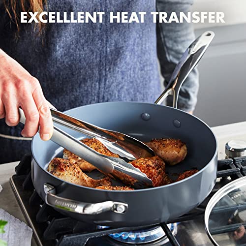 GreenPan Valencia Pro Hard Anodized Healthy Ceramic Nonstick 4.5QT Saute Pan Jumbo Cooker with Lid, PFAS-Free, Induction, Dishwasher Safe, Oven Safe, Gray by GreenPan - Image 3
