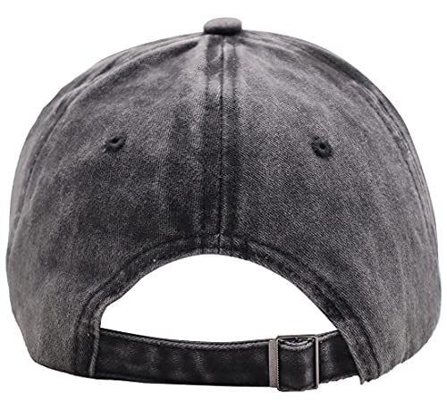 Image of Skeleton Hand Hat, Skull Finger Baseball Cap Adjustable Washed Distressed Denim for Men Women