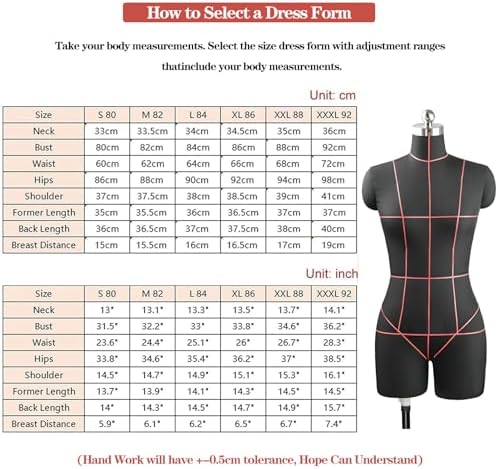 Adjustable Mannequin Dress Form on Wheels - Full-Size Tailor Dummy for Sewing, Ideal for Dressmaking, Crafting & Fashion Design, Height Adjustable Adult Torso