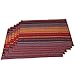 WAZAIGUR Hand Woven with 100% Cotton Placemats Colorful Placemats Braided Ribbed Durable Heat-Insulation Table Mats Set of 6,Rainbow