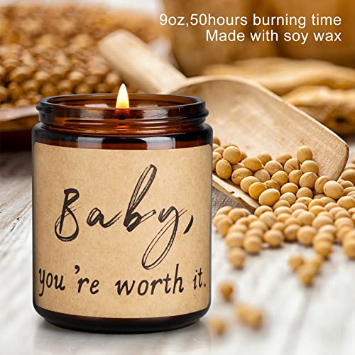 Aromatherapy Candles For Home Scented,Long Lasting Jar Soy Candles For Relaxation, 9Oz 50Hour Burn Time,Friendship Gift Set For Women, Birthday, Graduation, Housewarming Gifts, Marshmallow #TOP2