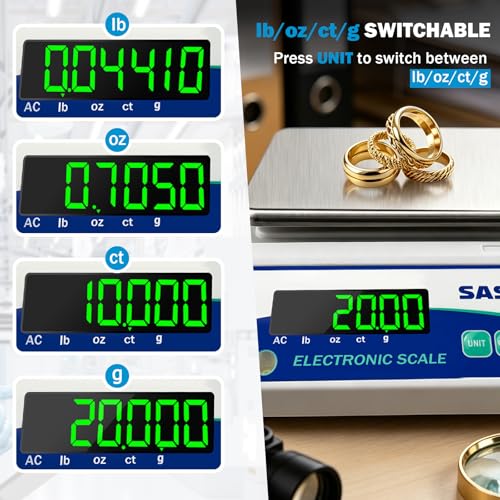 Image of Lab Scale 5000g x 0.01g Scientific Scale g /oz /ct /lb High Precision Digital Electronic Analytical Balance for Jewelry Kitchen Laboratory School, Includes 500g Calibration Weight&Battery