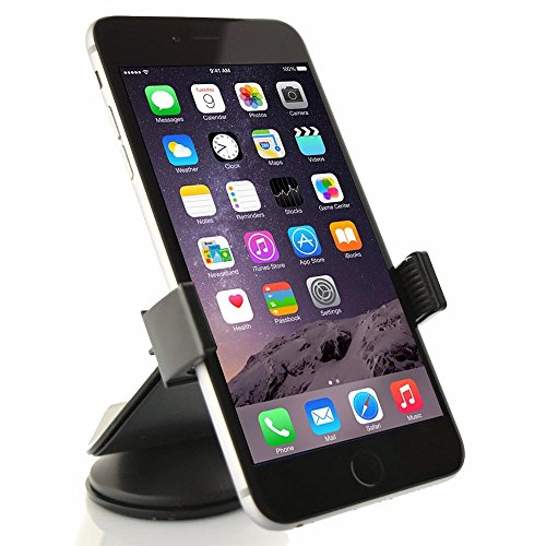 NOVAGO Support Pare-Brise pour Tous Les Smartphones iPhone, Samsung Galaxy, LG, Sony Xperia, Compatible 55-90 mm, Montage sur Pare-Brise, Support de...
