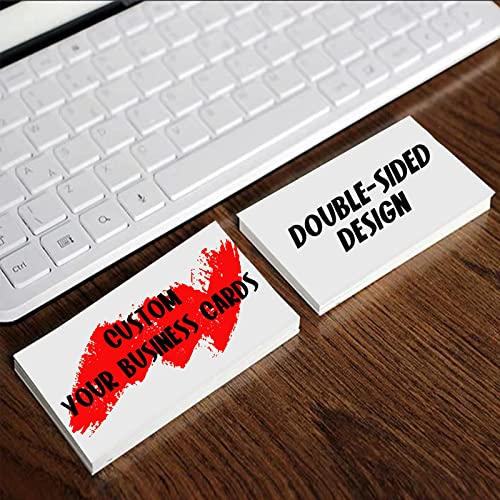 Custom Business Cards with Design, Personalized Business Cards with Your Logo Picture Text, 300gsm-Thick Waterproof Paper Front and Back Sides Printed for Business-1000pcs