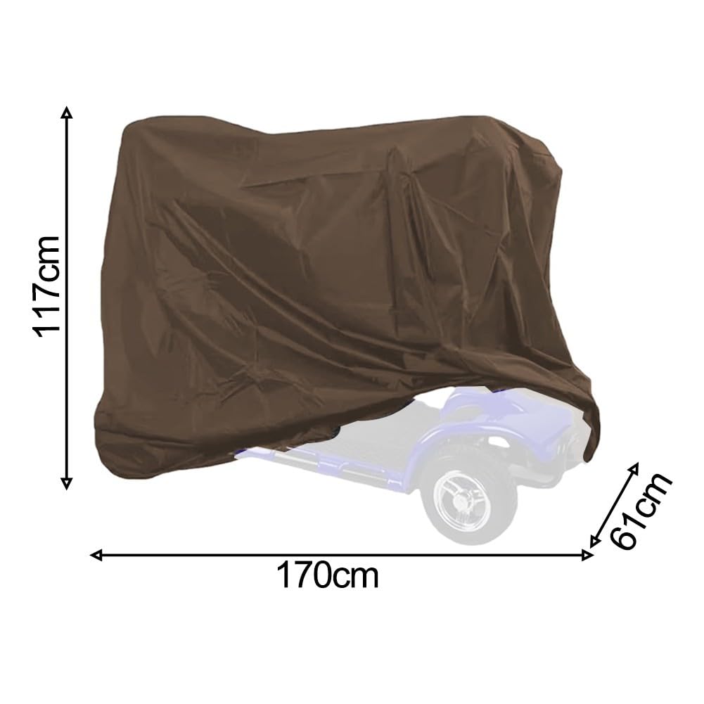 Funda impermeable para scooter de movilidad de 3 a 4 ruedas, 210D Oxford, refugio eléctrico para silla de ruedas con bolsa de almacenamiento al aire libre, lluvia, nieve, para protección