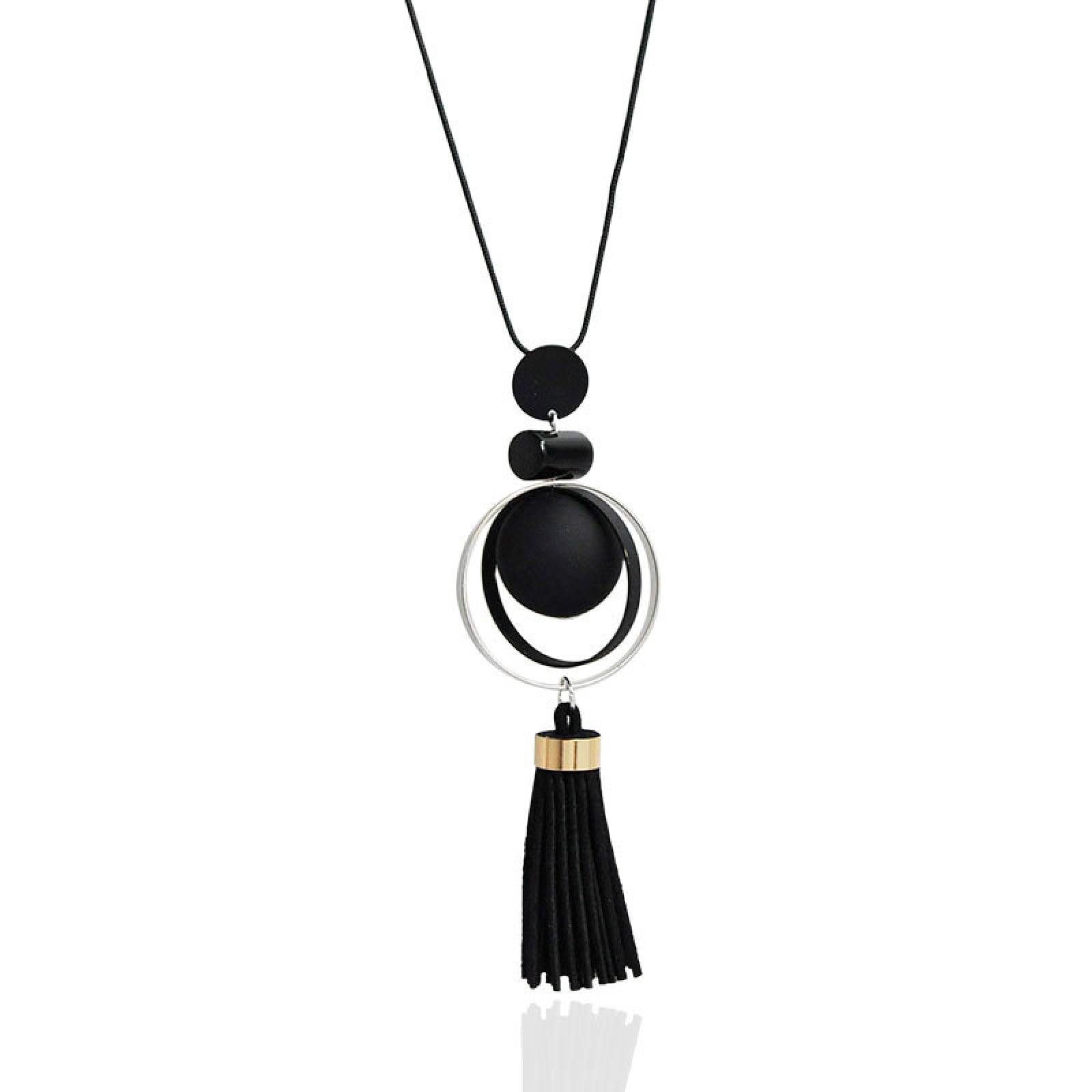 Collier flanelle noire ZXQUEGF parfait comme chaîne de pull pour vos soirées d'hiver - 4