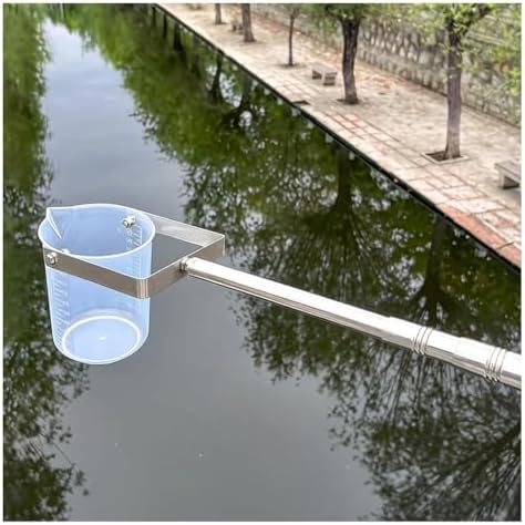 Ultra-Light Water Sampling Ladle Pole with Plastic Beaker - Teles Water Sampler Dipper for Sludge and Liquid Collection, Perfect for Environmental Testing and Analysis