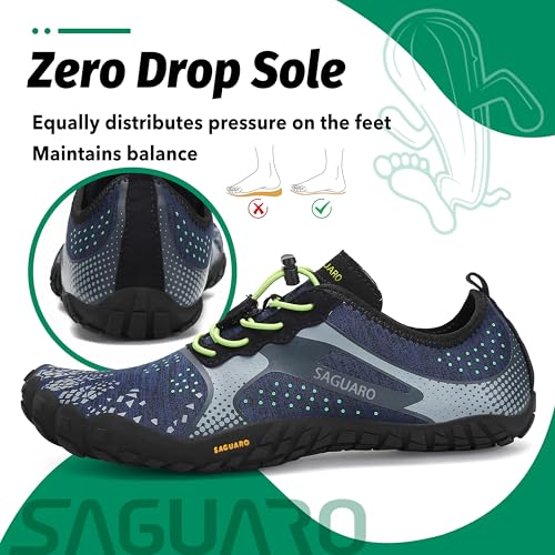 Miniatura 6 de Saguaro Hombre Mujer Zapatillas Barefoot Minimalistas Calzado De Training Ligeras Cmodas Para Caminar Senderismo Ciclismo Trail Running Trekking Playa Agua, Azul Celeste, 42 Eu