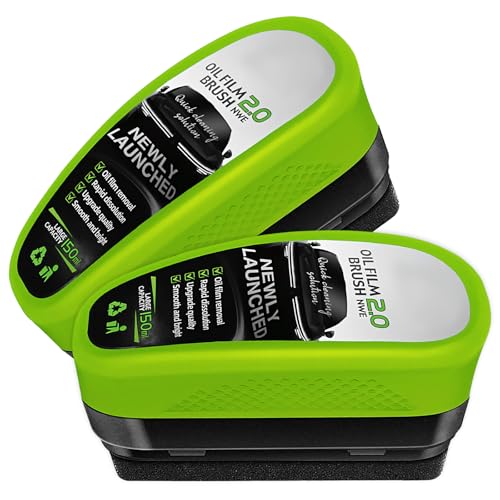KAUEGOW 2PCS Automotive Oil Film Cleaning Brush, Clear Vision Glass Cleaner Car Window Cleaning Board, Anti-Rain Anti-Fog Windshield Glass Oil Film Cleaner for Most Vehicles