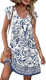 OFEEFAN Plus Size Summer Dresses Women 2025 Seniors Sundresses Plus Size Boho Hawaiian Casual Elegant Classy Date Outfits Print 07 2XL