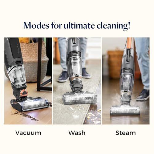 Image of BISSELL Crosswave HydroSteam Multi-Surface Corded Upright Vacuum Cleaner for Floors & Carpets | Hydrosteam Technology removes Curry & Tough Stains | 2-Year Warranty | Cleaning Formula Incl