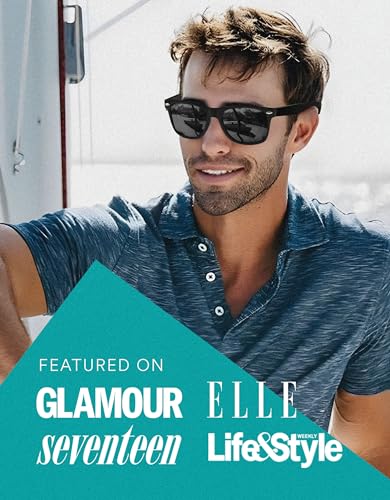 Image of zeroUV - Classic Colored Mirror Lens Square Horn Rimmed Sunglasses for Men Women