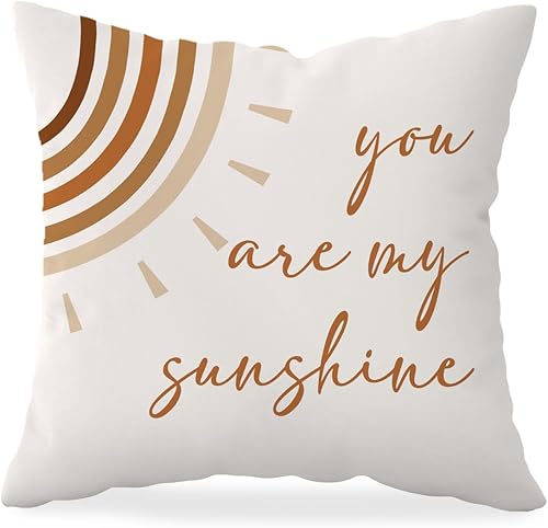 HONLUNG Fundas de almohada con frase inspiradora con frase inspiradora, diseño bohemio, sol, sol, 18 x 18 pulgadas, para el hogar, habitación de