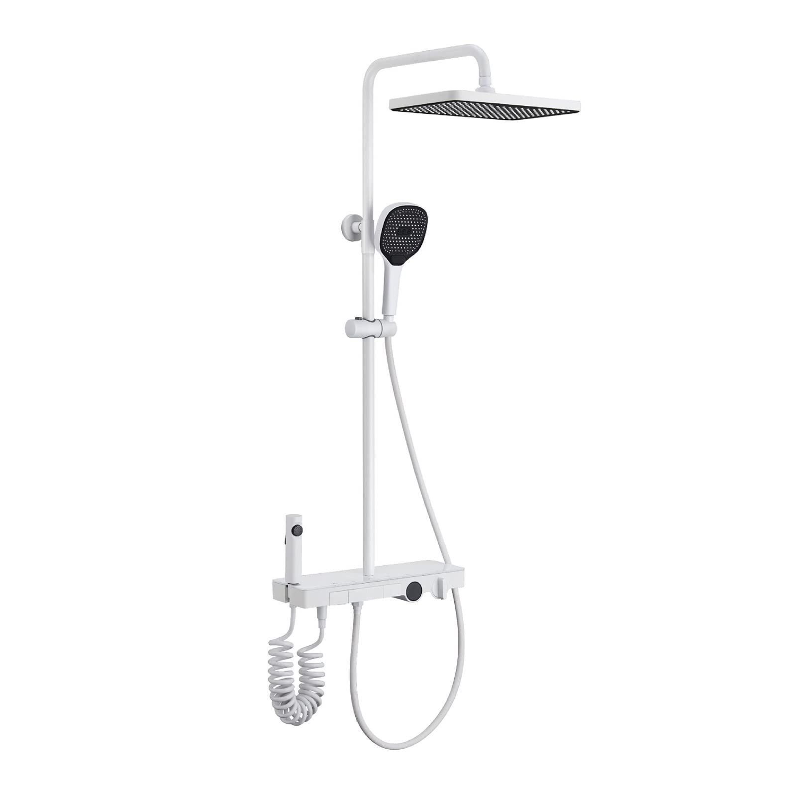 Ensemble de douche thermostatique LED : robinet pluie 4 voies précis