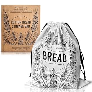 Northern Breadworks Large Organic 100% Cotton Bread Bag | No Plastic | Reusable Washable | 41x33 cm | Eco Bread Bags for Homemade Bread (One Bread Bag)