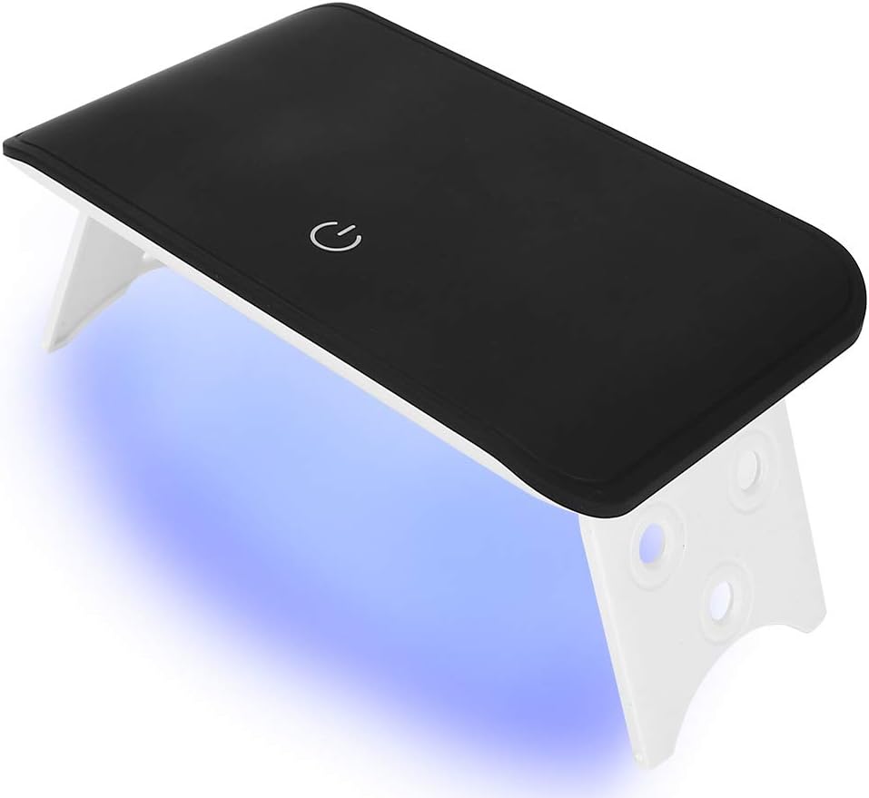 Foldable LED Gel Nail Lamp, 24W Portable LED Nail Dryer, Curing Lamp for Fingernail & Toenail Gels Based Polishes with Sensor(Black)