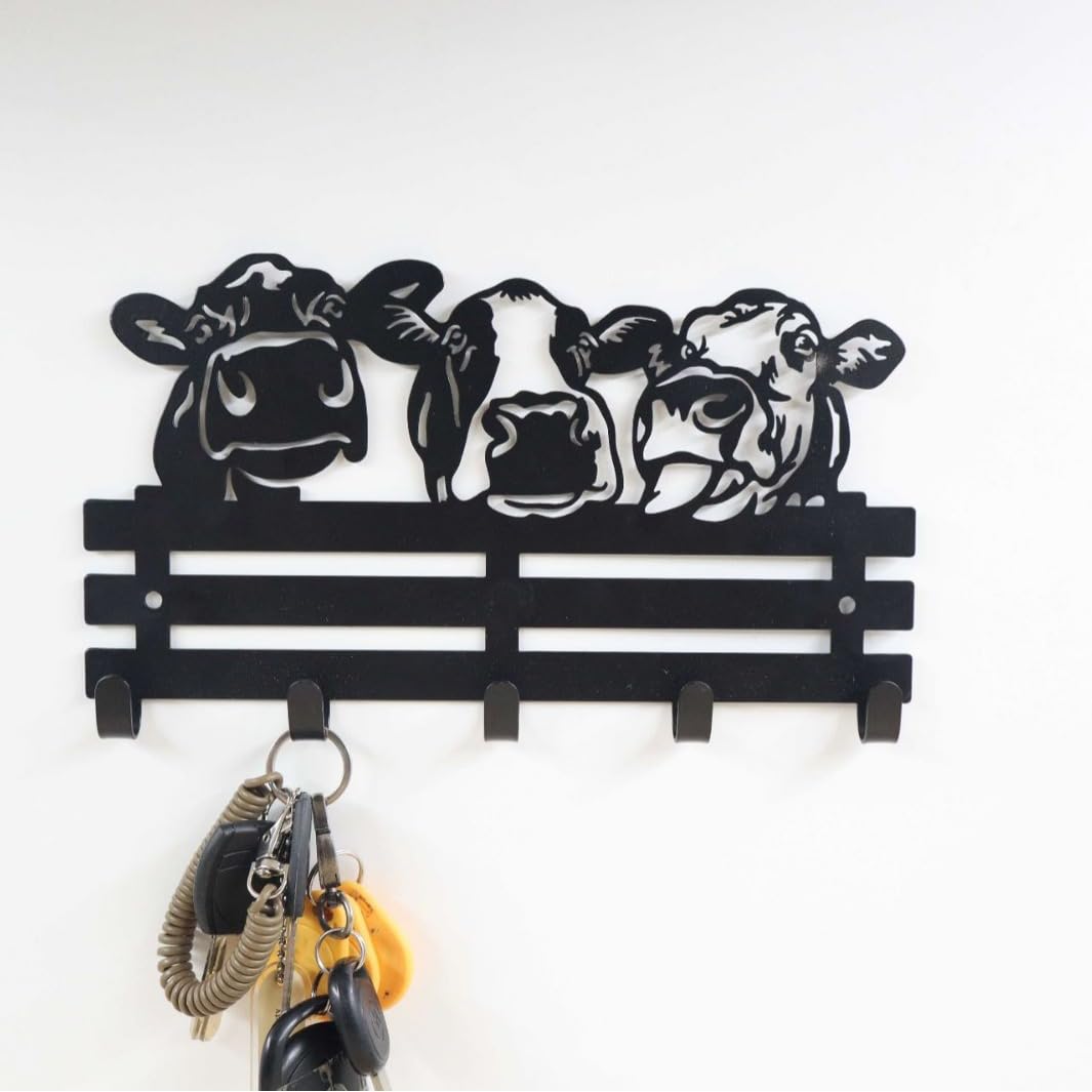 Bpetga Cow Shaped Hooks, Perfect For Key And Coat Storage Entryway Organization And Wall Decoration