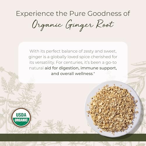image for Starwest Botanicals Organic Ginger Root - Dried Ginger Herb for Tea, B