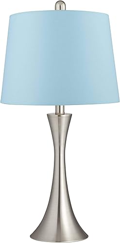 Vista 14 de 360 Lighting Gerson - Juego de 2 lámparas de mesa modernas de 24 pulgadas de alto con reguladores de intensidad de níquel cepillado y metal plateado