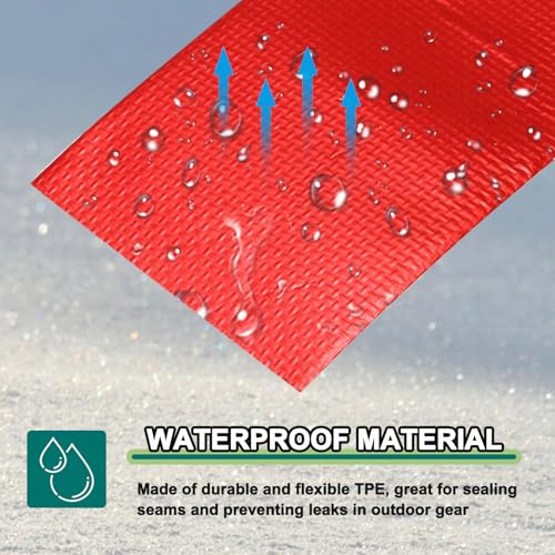 Image of PATIKIL Awning Repair Tape 4 inch x 26ft Waterproof Canvas Tape High Adhesive Tear Repair Patch Kit for PVC Tarpaulin Tent Awning Fabric RV Sail Boat Cover, Red