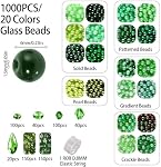 1600pcs Green Glass Beads for Bracelets 6mm Crystal Beads for Jewelry Making Beaded Plants Round Glass Beads with Faceted Bead Seed Beads for DIY Plant Making Crafts Earrings Necklace