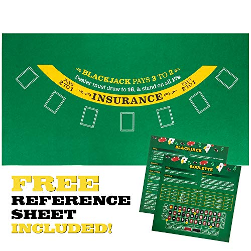 Brybelly Blackjack and Roulette Table Felt | Gaming Mat Perfectly Sized to Fit Most Dining Room Tables | Roll Out Felt for Casino, Gambling Games | Double-Sided Felt for Casual and Entry Level Gamers