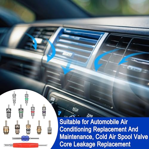 Yunyeeneen H-020 Car Air Conditioner Valve Core Accessories Kit - 102Pcs Automotive A/C R12 R134A Air Conditioning Refrigeration Tire Valve Stem Cores Repair Tool thumb #4