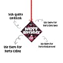 Balloonistics K-Pop Theme Birthday Hanging Decorations - Pack of 12 Double-Sided Cardstock Cutouts - Music Video Aesthetic Party Decor with Ribbons for Fans, Teens & Finger Heart Lovers (Hangings - Pack of 12) gallery image