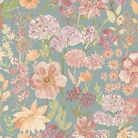 Grandeco Wildflowers Wallpaper Blue A61604 Cover