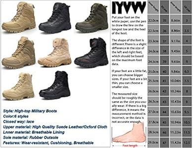 Tactische militaire laarzen voor heren, leger gevechtsschoenen met rits, slijtvast, antislip, outdoor trekkingschoenen, wandelschoenen, 48 EU