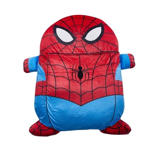 Marvel Spider-Man Oversized Kids Floor Lounger,Soft Plush Chair with Pillow & Cushion, Comfortable Portable Nap and Play Mat for Bedroom or Playroom