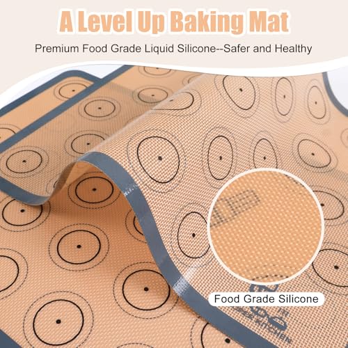 Folksy Super Kitchen Silicone Baking Mat Macaron - Set Of 3 (2 Half Sheet Liners And 1 Quarter Sheet), Non Stick Silicon Cookie Oven Liner For Macaroons, Bake Pans thumb #6
