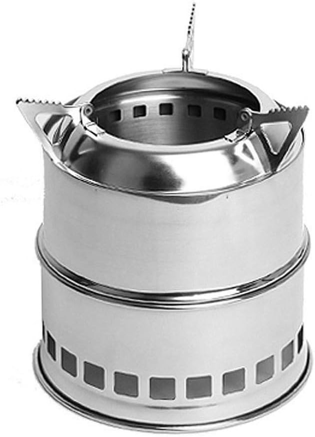 Foldable Camping Equipment Windproof Wood Stove Burner Stainless Steel Cooking Burner Wood Heater for Hiking Fishing Picnic BBQ