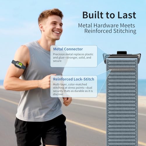 chinbersky pasek sportowy na bicepsa i kostkę kompatybilny z Xiaomi Smart Band 8 Pro/9 Pro/Redmi Watch 5/4, pasek nylonowy do joggingu na bicepsa/kostkę dla Xiaomi Smart Band 8/9 Pro/Redmi Watch 4/5