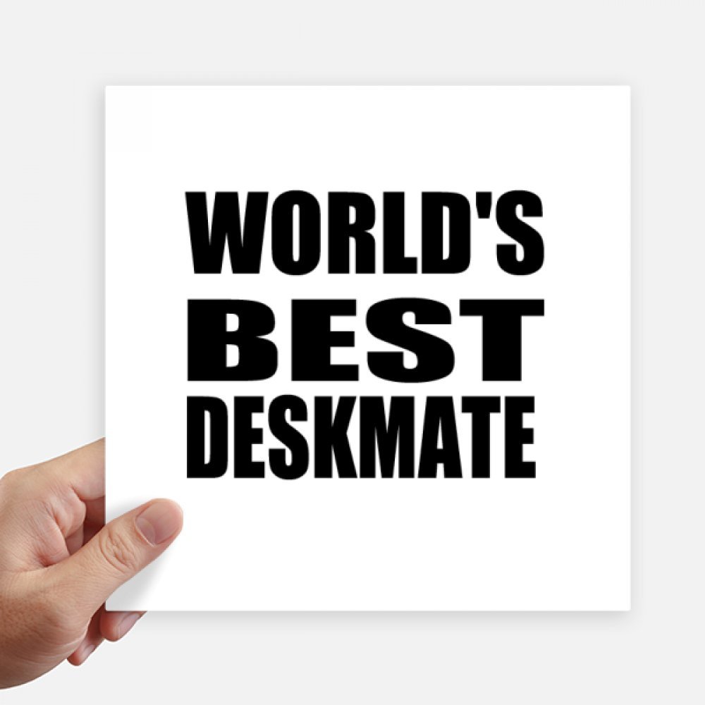 Autocollant carré Monde Meilleur Deskmate 20 cm pour valise et PC