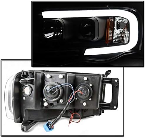 Miniatura 2 de Para Dodge Ram 15002003-2005 25003500 LED DRL 2002-2005 Faros delanteros de proyector negro